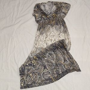 Shoreline Black and Gold Paisley Dress